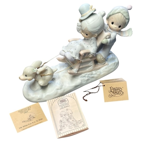 Precious Moments Vintage “Oh What Fun it is to Ride” Ceramic Holiday Figurine - Picture 3 of 9